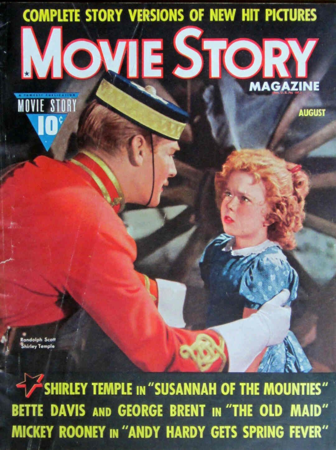 MOVIE STORY magazine side cover August 1939