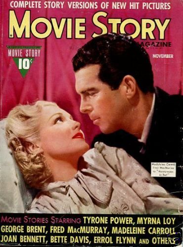 MOVIE STORY magazine side cover November 1939