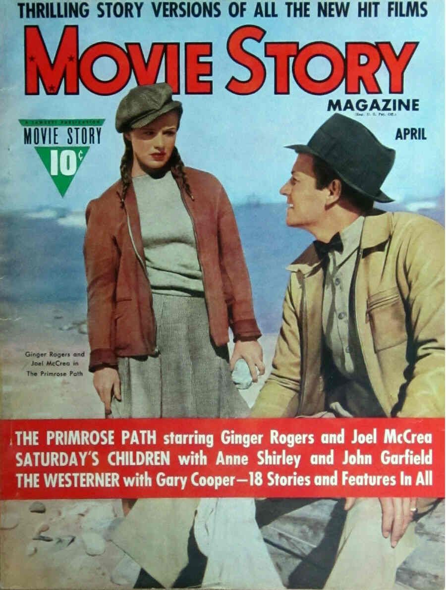 MOVIE STORY magazine side cover April 1940