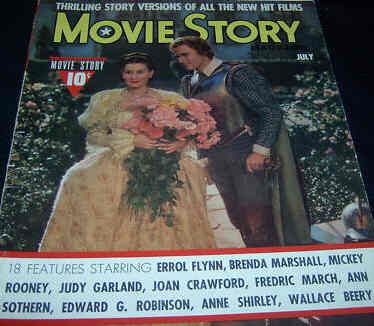 MOVIE STORY magazine side cover July 1940