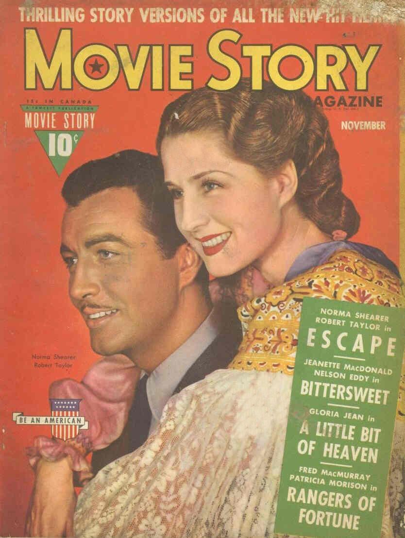 MOVIE STORY magazine side cover November 1940