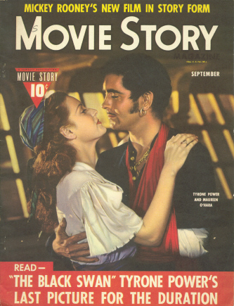 MOVIE STORY magazine side cover September 1942