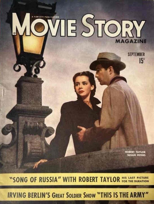 MOVIE STORY magazine side cover September 1943