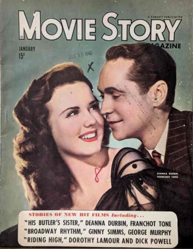 MOVIE STORY magazine side cover January 1944