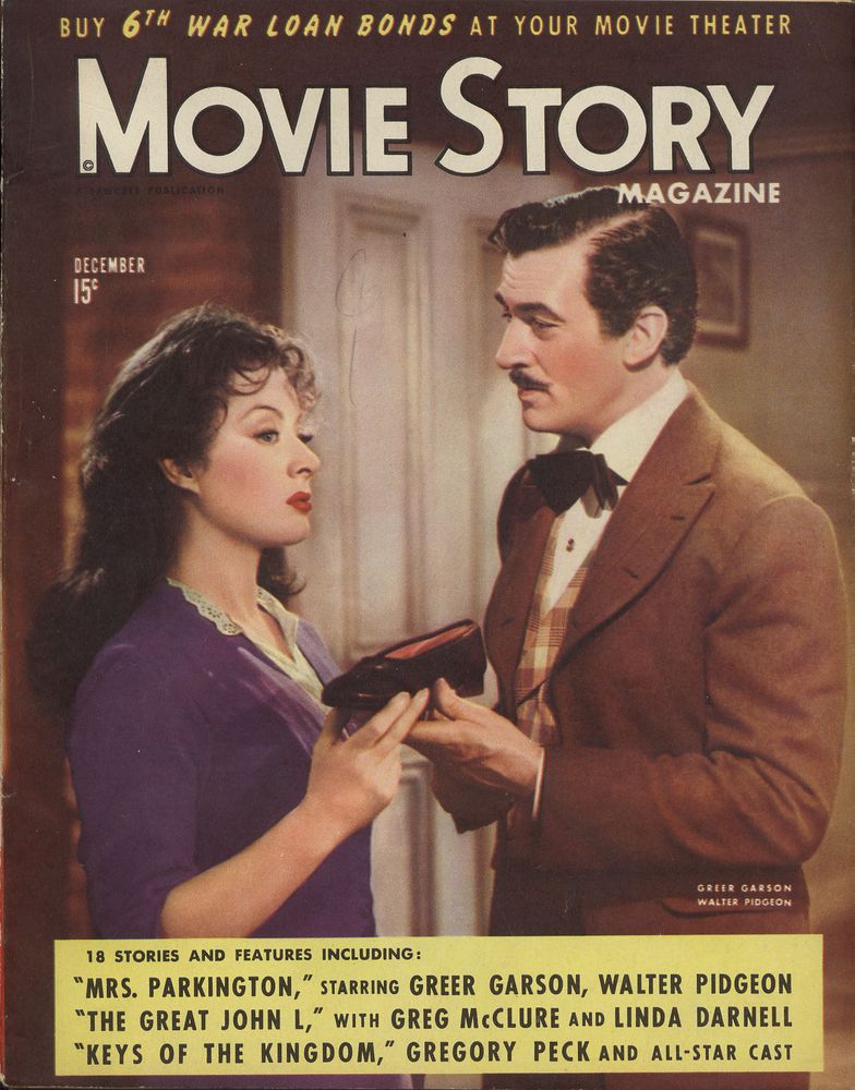 MOVIE STORY magazine side cover December 1944