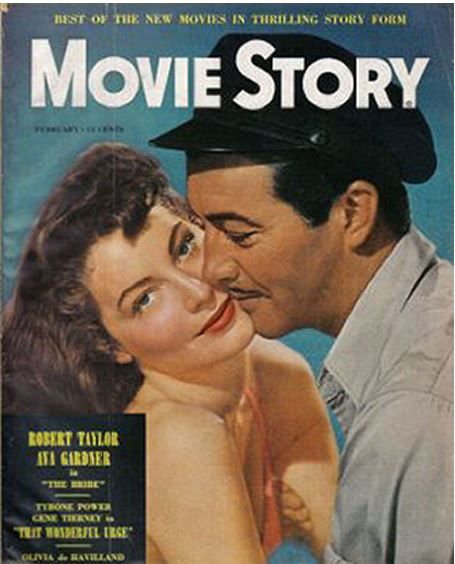 MOVIE STORY magazine side cover February 1949
