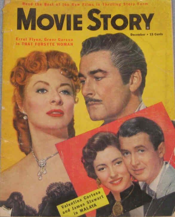 MOVIE STORY magazine side cover December 1949