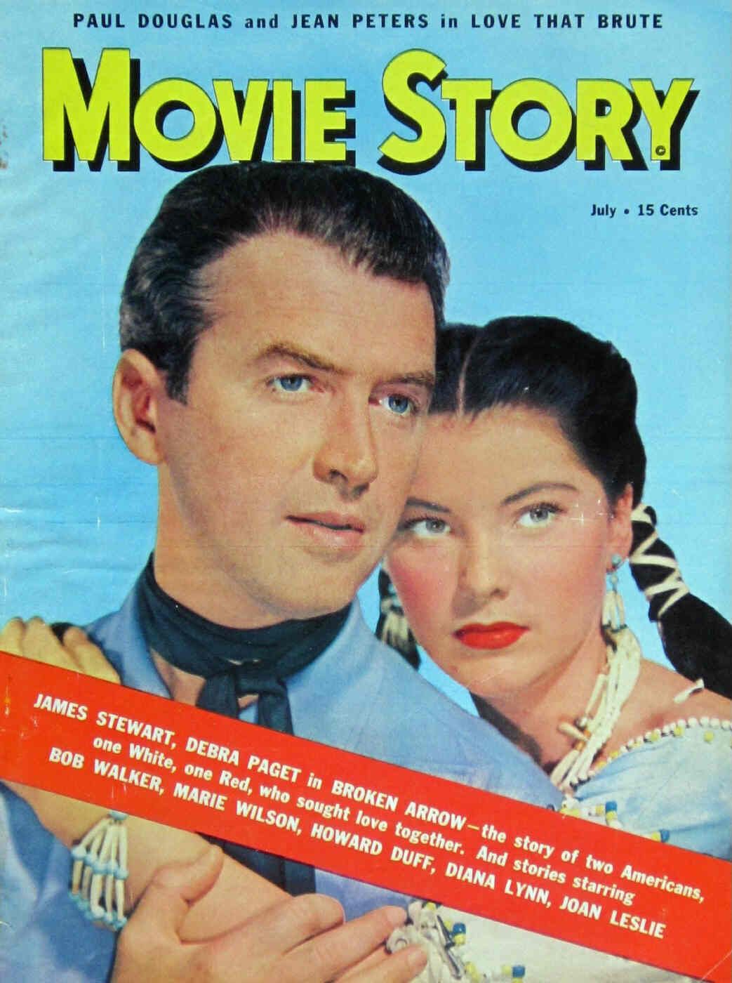 MOVIE STORY magazine side cover July 1950