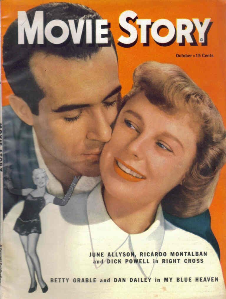 MOVIE STORY magazine side cover October 1950