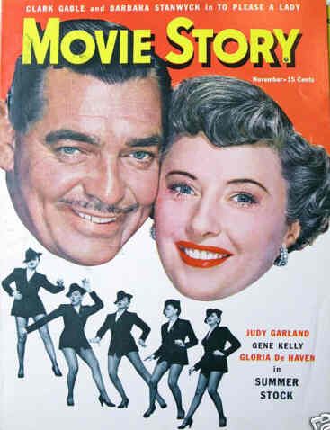 MOVIE STORY magazine side cover November 1950