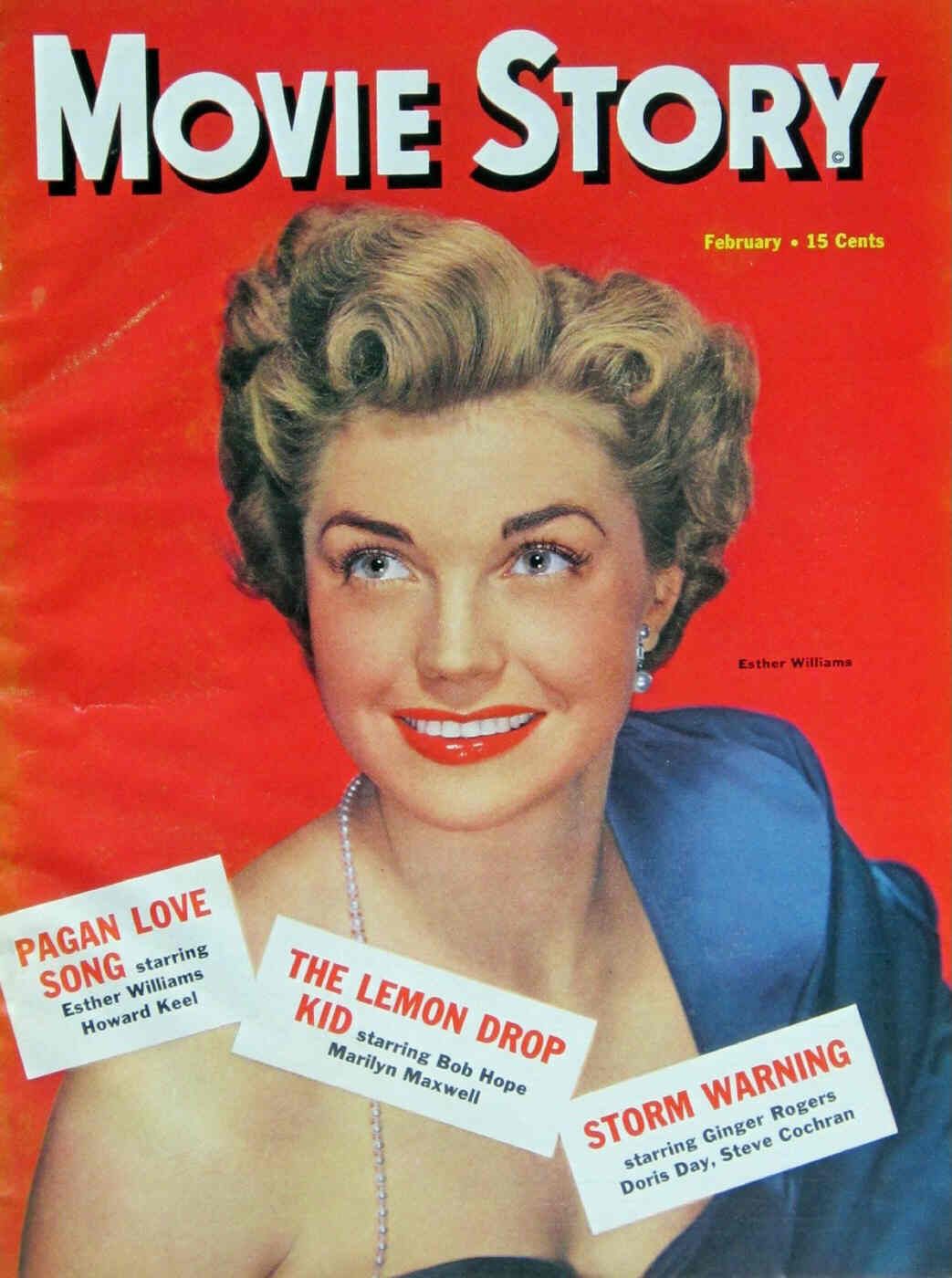 MOVIE STORY magazine side cover February 1951