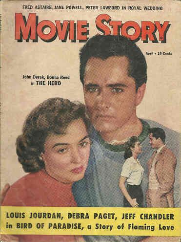 MOVIE STORY magazine side cover Issue 204 April 1951