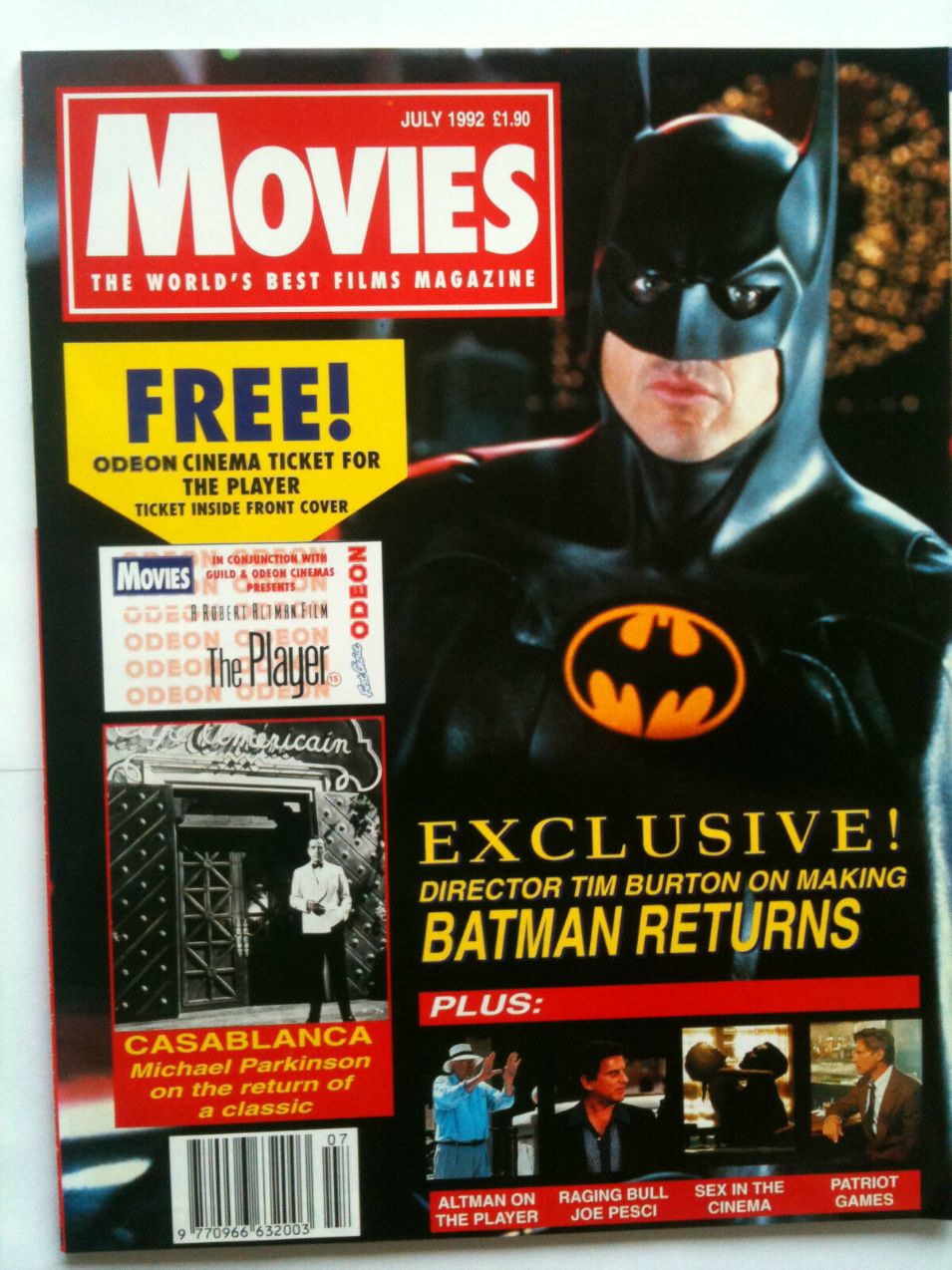 MOVIES (UK) magazine side cover Issue 1  Vol 1 No  1  July 1992