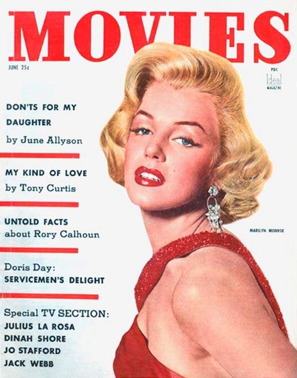 MODERN MOVIES (Ideal) magazine side cover  June 1954