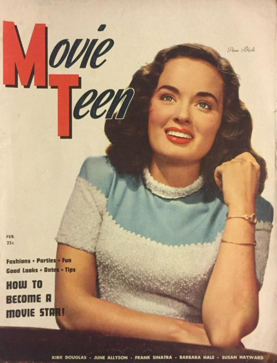 MOVIE TEEN magazine side cover  February/March 1950