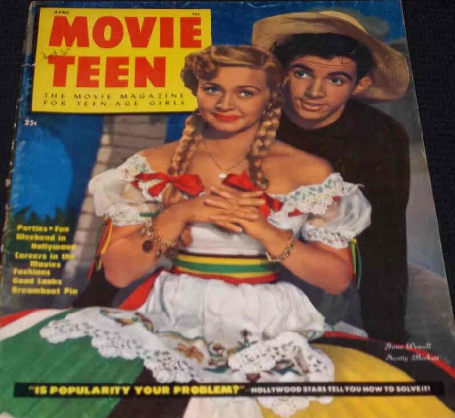 MOVIE TEEN magazine side cover  April 1950