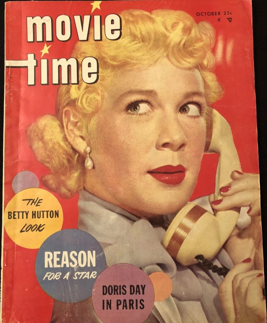 MOVIE TIME magazine side cover October 1952
