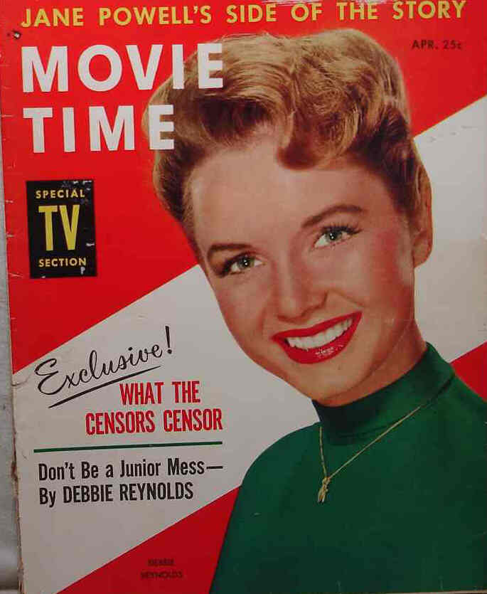 MOVIE TIME magazine side cover April 1954