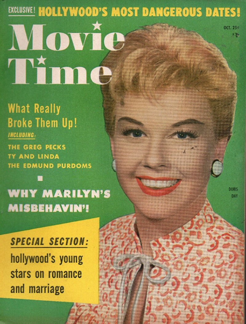 MOVIE TIME magazine side cover October 1955