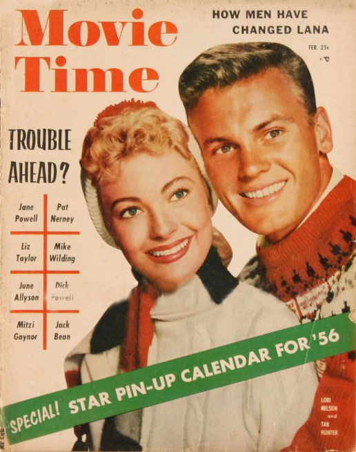 MOVIE TIME magazine side cover February 1956
