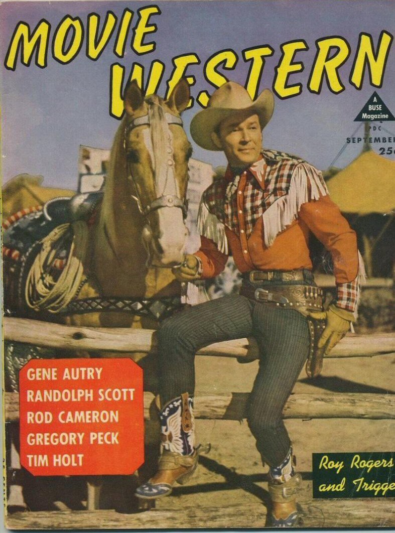MOVIE WESTERN (1950) magazine side cover Issue 2  Vol 1 No  2  September 1950