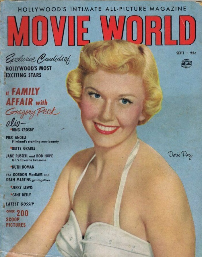 MOVIE WORLD magazine side cover  Vol 3 No 5 September 1952