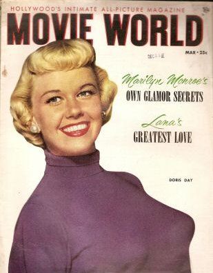 MOVIE WORLD magazine side cover  Vol 4 No 2 March 1953