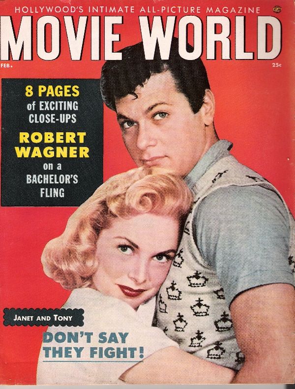 MOVIE WORLD magazine side cover  Vol 6 No 1 February 1955