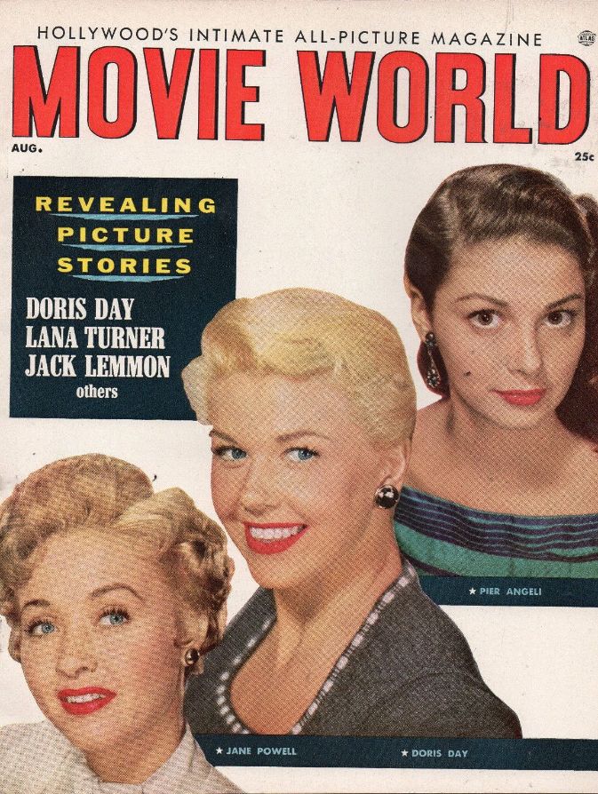 MOVIE WORLD magazine side cover  Vol 6 No 4 August 1955