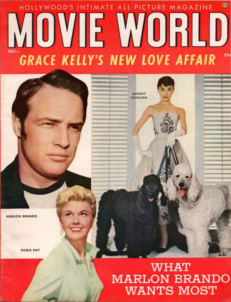 MOVIE WORLD magazine side cover  Vol 6 No 6 December 1955