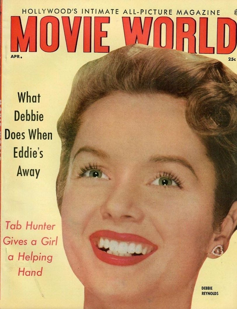 MOVIE WORLD magazine side cover  Vol 7 No 2 April 1956