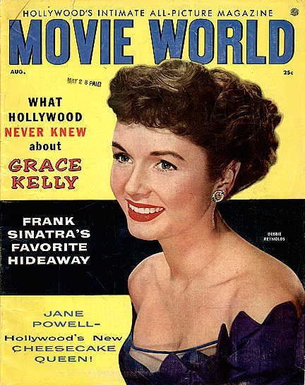 MOVIE WORLD magazine side cover  Vol 7 No 4 August 1956