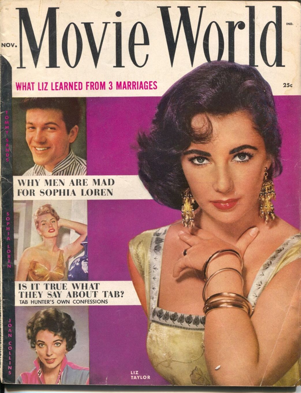 MOVIE WORLD magazine side cover November 1957