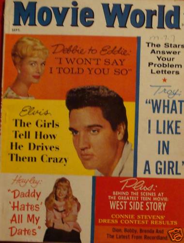 MOVIE WORLD magazine side cover  Vol 7 No 5 September 1962
