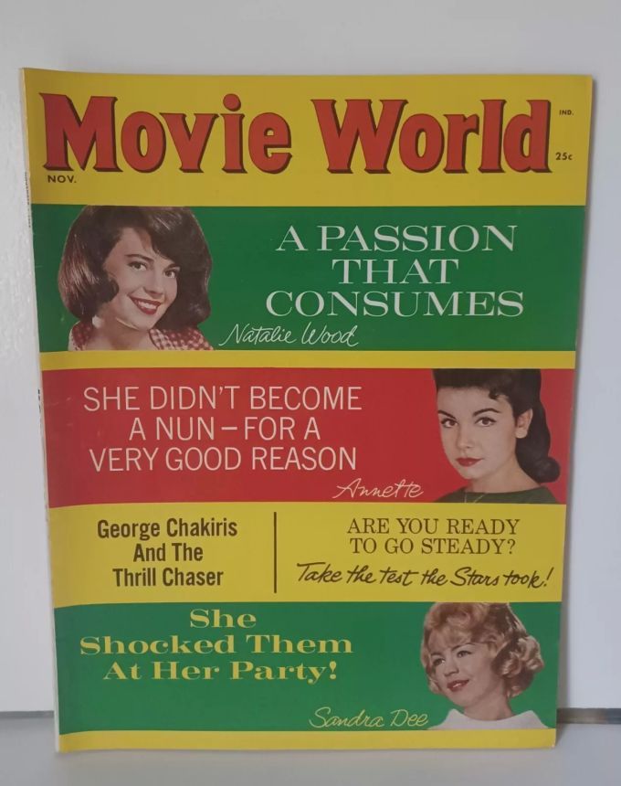 MOVIE WORLD magazine side cover  Vol 7 No 6 November 1962