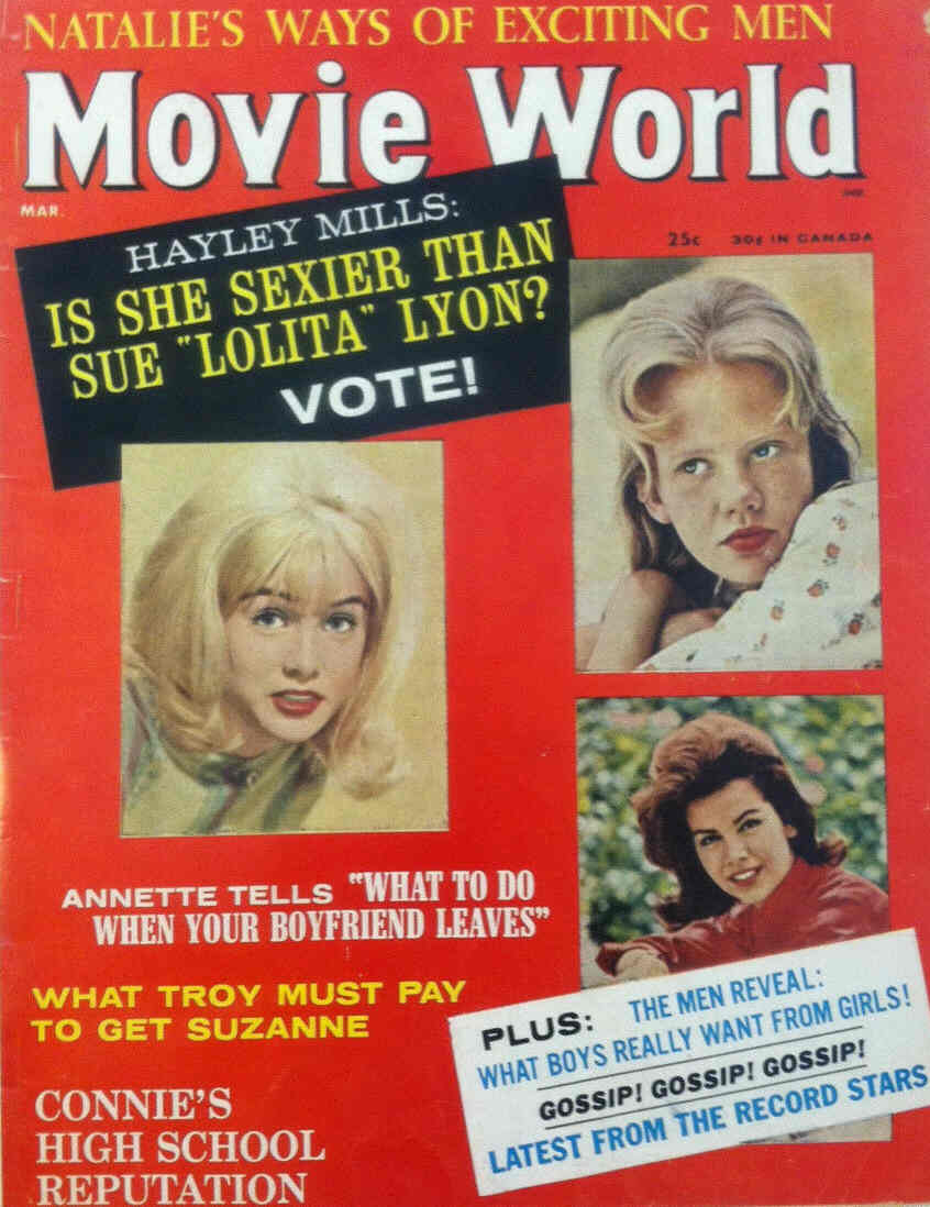 MOVIE WORLD magazine side cover  Vol 8 No 2 March 1963