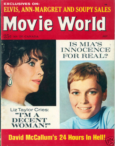 MOVIE WORLD magazine side cover  Vol 11 # 4 July 1966
