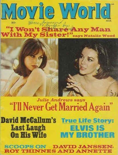 MOVIE WORLD magazine side cover  Vol 12 # 2 March 1967