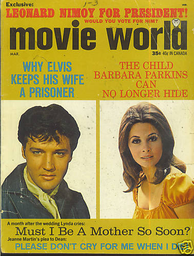 MOVIE WORLD magazine side cover  Vol 13 # 2 March 1968