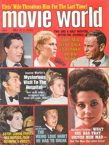 MOVIE WORLD magazine side cover  Vol 14 No 1 January 1969