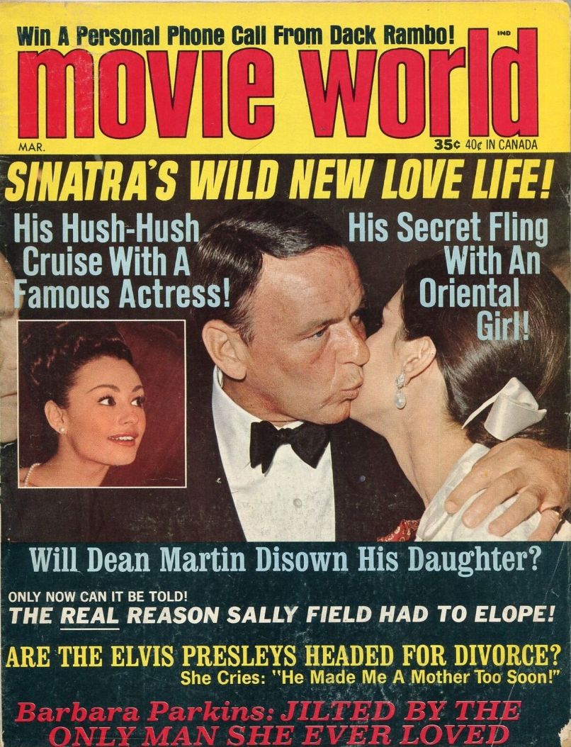 MOVIE WORLD magazine side cover  Vol 14 No 2 March 1969