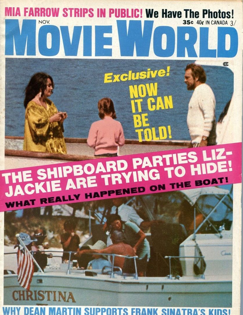 MOVIE WORLD magazine side cover  Vol 14 No 6 November 1969