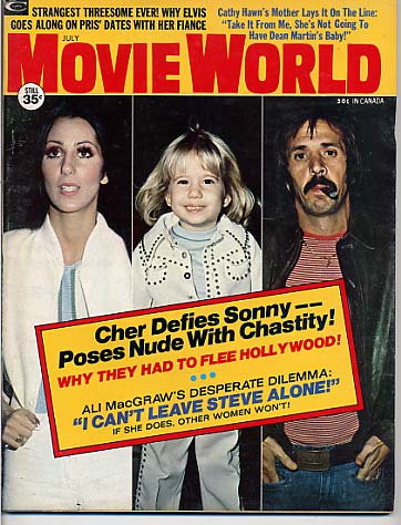 MOVIE WORLD magazine side cover  Vol 18 # 7 July 1973