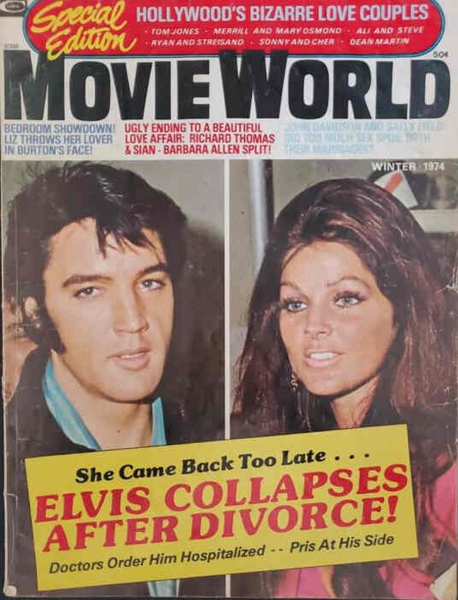 MOVIE WORLD magazine side cover  Vol 19 No 2 February 1974