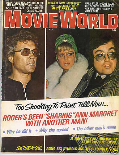 MOVIE WORLD magazine side cover  Vol 19 No 3 March 1974