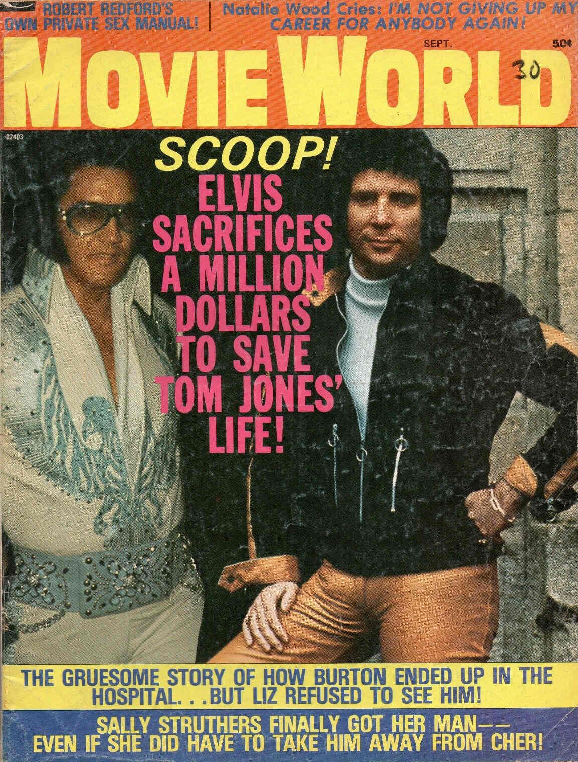 MOVIE WORLD magazine side cover  Vol 19 No 9 September 1974