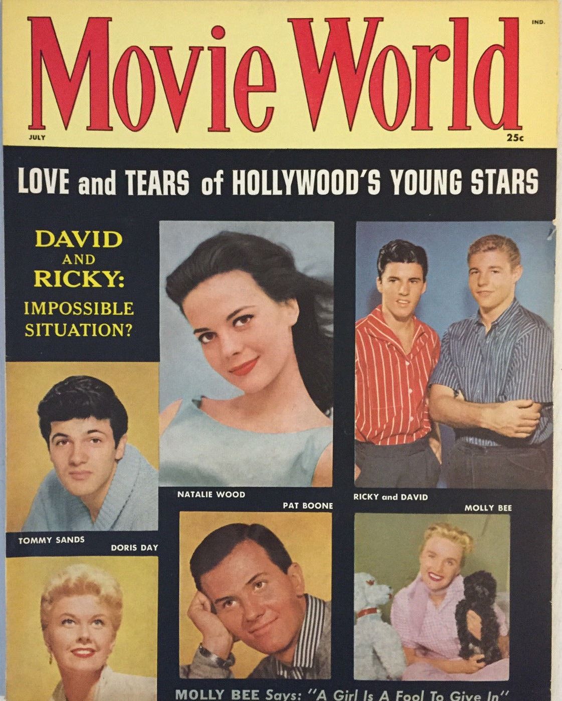 MOVIE WORLD magazine side cover  Vol 3 No 3 July 1958