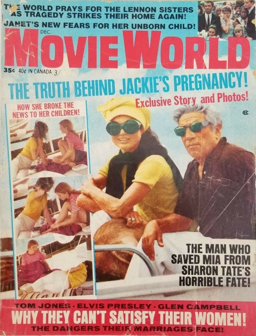 MOVIE WORLD magazine side cover  December 1969