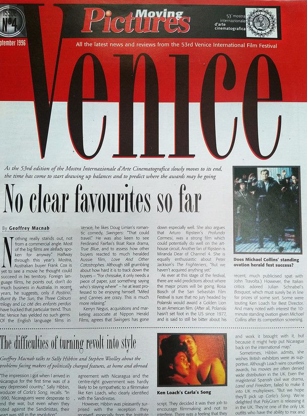 MOVING PICTURES INTERNATIONAL magazine side cover Issue (4)  Special  September 1996