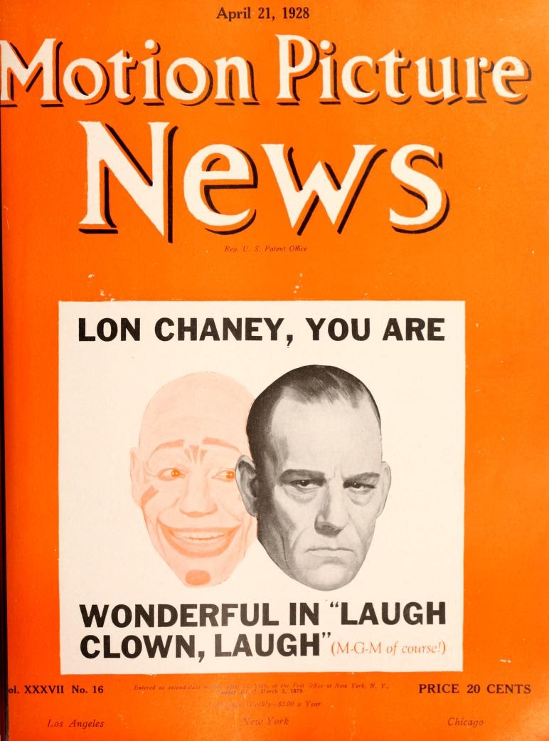 MOTION PICTURE NEWS magazine side cover 21 April 1928